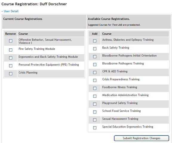 user registration page